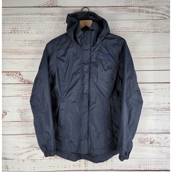 The North Face Rain Jacket Women’s Medium Navy Blue Resolve Waterproof Hooded - Picture 1 of 13